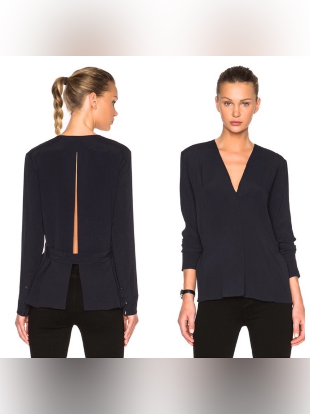 Helmut Lang Split Back Belt Blouse